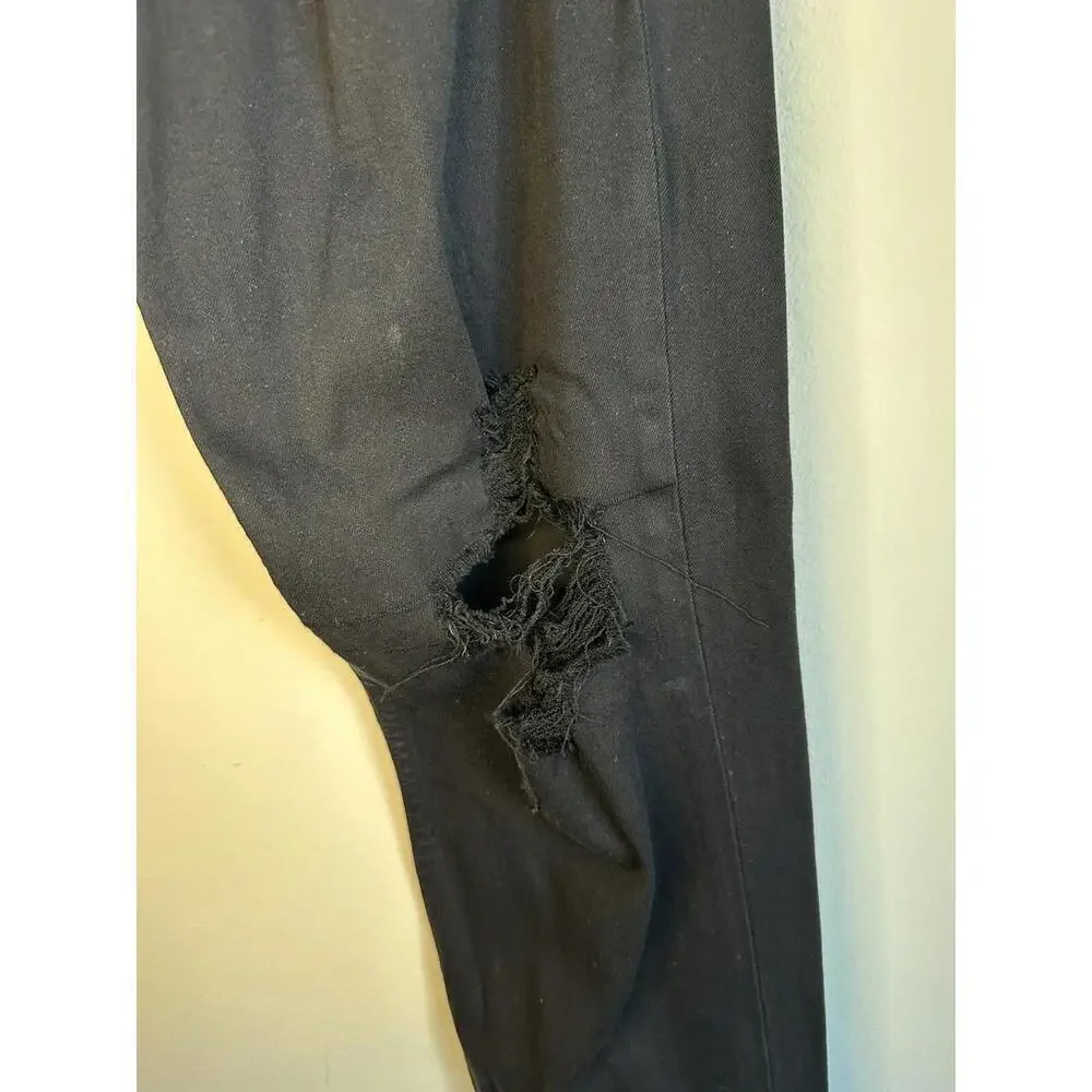 Paige Jeans Mens 34x32 Black Slim Distressed Stretch